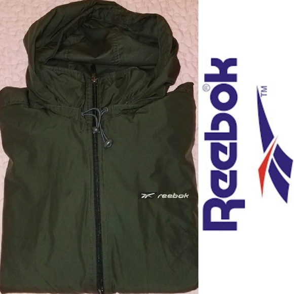 Reebok Other - Reebok Windbreaker Mens LG Hooded Green